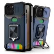 Lens Cover Design Hybrid Phone Case Camera Slider Cover Shell with Card Holder for iPhone 13 mini 5.4 inch For Cheap