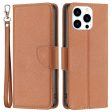 BF Leather Case Series-3 for iPhone 14 Pro 6.1 inch Wear-resistant Anti-fall Solid Color Litchi Texture PU Leather Full Covering Cellphone Case Stand Wallet with Strap Online