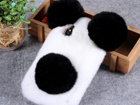 3D Panda Shaped Soft Fur Coated TPU Case for iPhone XR 6.1 inch For Cheap