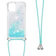 Anti-fall Quicksand Shiny Glitter Mobile Phone TPU Cover with Lanyard for iPhone 13 mini 5.4 inch Fashion