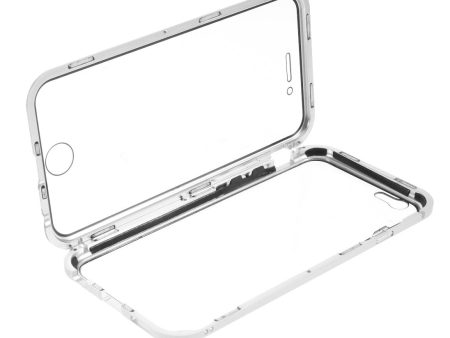 Double-sided Tempered Glass + Magnetic Adsorption Metal Frame Protection Phone Cover for iPhone 6 6s 4.7-inch Sale