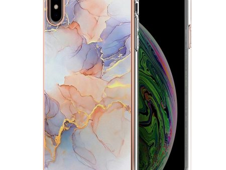 For iPhone X XS 5.8 inch Smooth Touch Marble Design Electroplating IMD IML Soft TPU Protective Case Supply