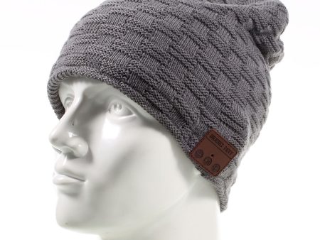 Grid Pattern Outdoor Bluetooth 3.0 Wireless Smart Knit Headphone Speaker Music Hat Online Sale