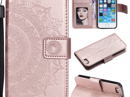 Imprinted Mandala Pattern PU Leather Protection Phone Casing for iPhone SE 5s 5 Cheap