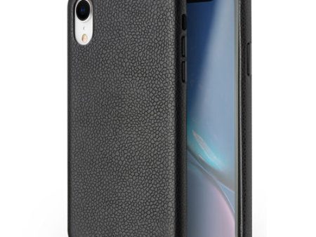 QIALINO Classic Litchi Texture Calf Skin Genuine Leather Coated PC Back Case for iPhone XR 6.1 inch For Discount