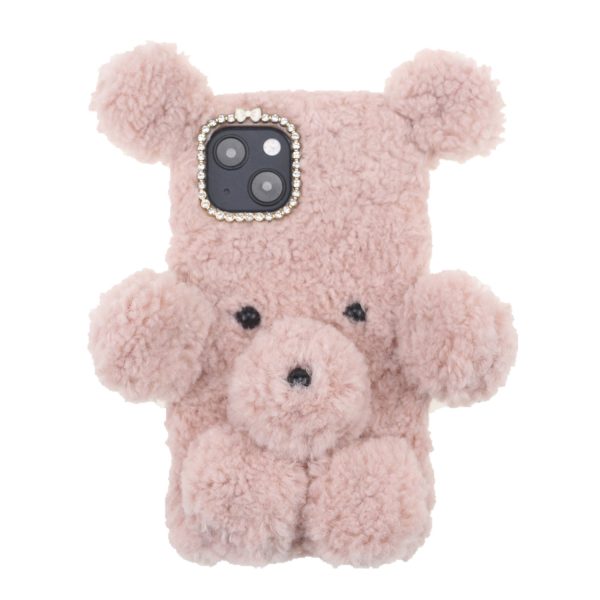 3D Fluffy Bear Doll Soft TPU Cover Cell Phone Case Shell for iPhone 13 mini 5.4 inch Cheap