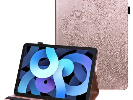 Flower Pattern Leather Tablet Stand Cover with Auto Wake Sleep Function and Card Holder for iPad Air (2020) Air (2022) Sale