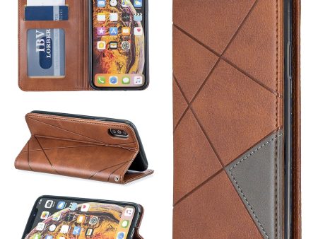 Geometric Pattern Leather Card Holder Phone Case with Stand for iPhone X   XS 5.8 inch Discount