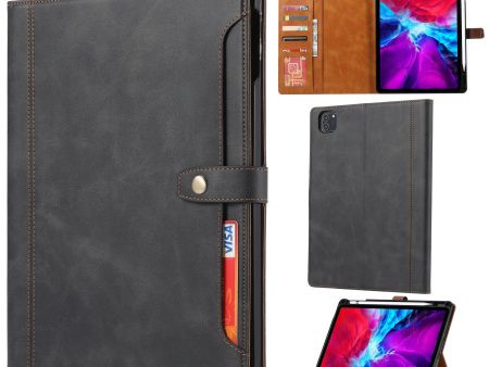 Full Protection PU Leather Wallet Stand Tablet Case with Pen Slot Design for iPad Pro 12.9-inch (2020) Sale