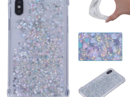 Dynamic Glitter Sequins Liquid Quicksand Drop-proof TPU Case for iPhone XS   X 5.8 inch Fashion