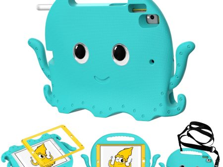 For iPad 9.7-inch (2017) (2018) iPad Pro 9.7 inch (2016) Portable EVA Case Cute Cartoon Octopus Pen Slot Design Anti-drop Tablet Protective Cover with Handle and Shoulder Strap For Cheap