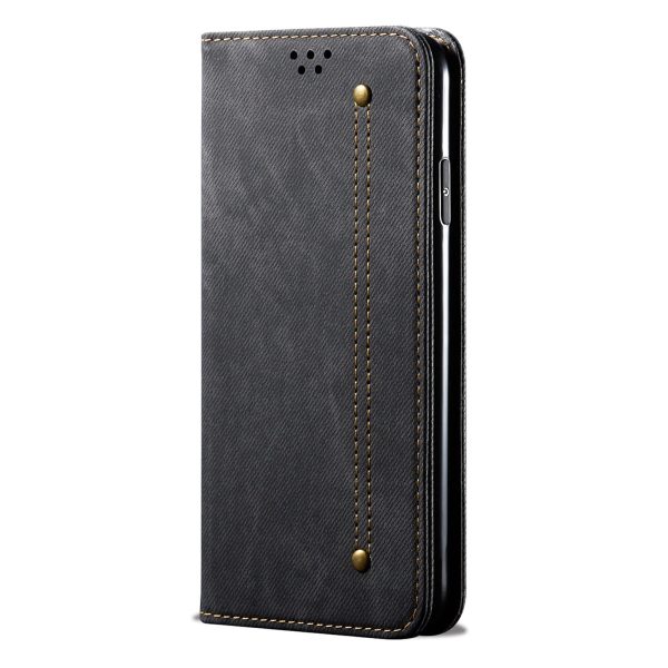 All-round Protection Jeans Cloth Texture Leather Wallet Stand Case for iPhone 13 mini 5.4 inch Discount