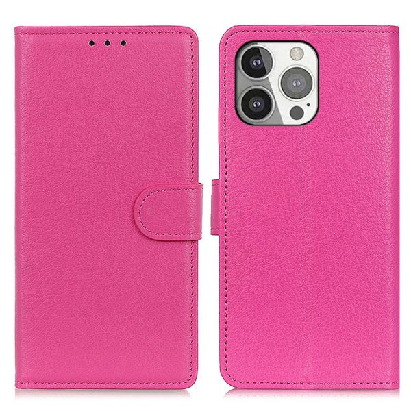 All-round Protection Classic Litchi Texture Leather Wallet Design Stand Case for iPhone 13 Pro 6.1 inch Fashion