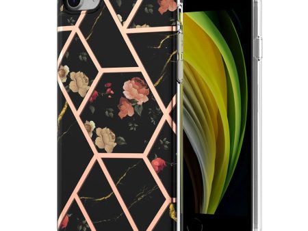 2.0mm IMD IML Marble Flower Pattern Electroplating Phone Case for iPhone 7 4.7 inch 8 4.7 inch SE (2020) SE (2022) Online Sale