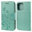 All-round protective Butterfly Flower Imprint Leather Wallet Phone Stand Case for iPhone 13 Pro 6.1 inch Cheap