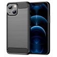 1.8mm Carbon Fiber Brushed Texture Flexible TPU Phone Back Case Protective Cover for iPhone 13 mini 5.4 inch Supply