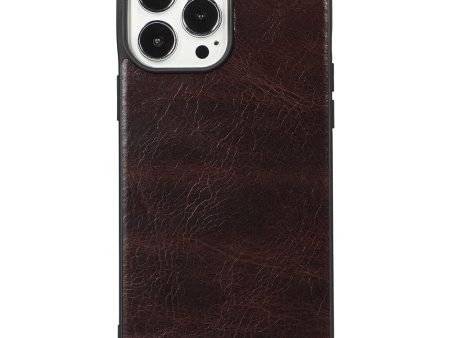 Crazy Horse Texture Phone Case for iPhone 13 Pro 6.1 inch, Genuine Cowhide Leather Anti-drop PC + TPU Cover Hot on Sale