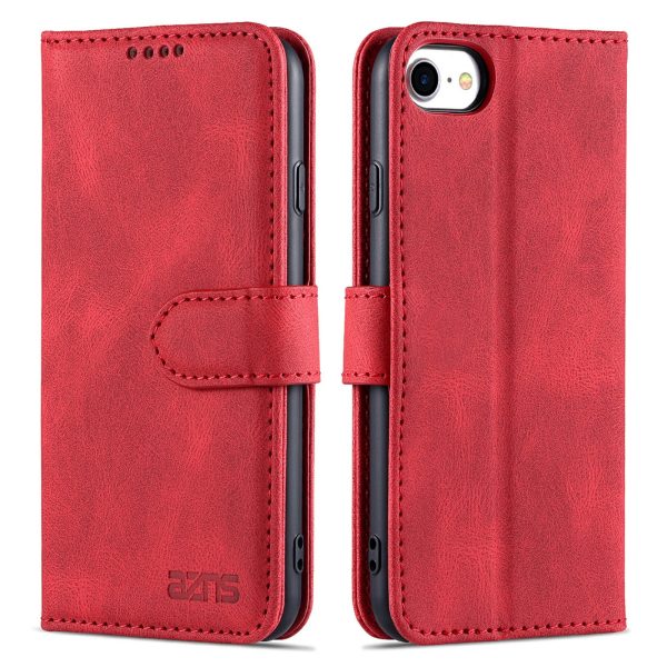 AZNS Shock-Absorbed Leather Phone Cover + Soft TPU Inner Shell Wallet Stand Case for iPhone SE (2022) SE (2020) 8 7 Cheap