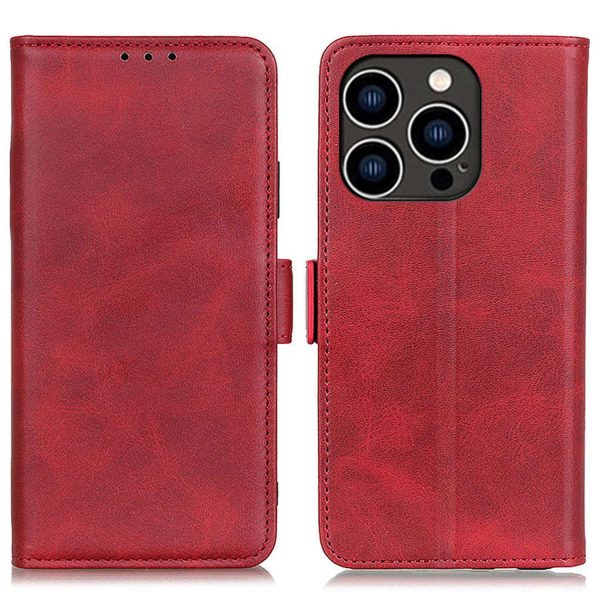 For iPhone 14 Pro 6.1 inch Textured PU Leather Anti-scratch Phone Case Wallet Stand Function Phone Shell Fashion