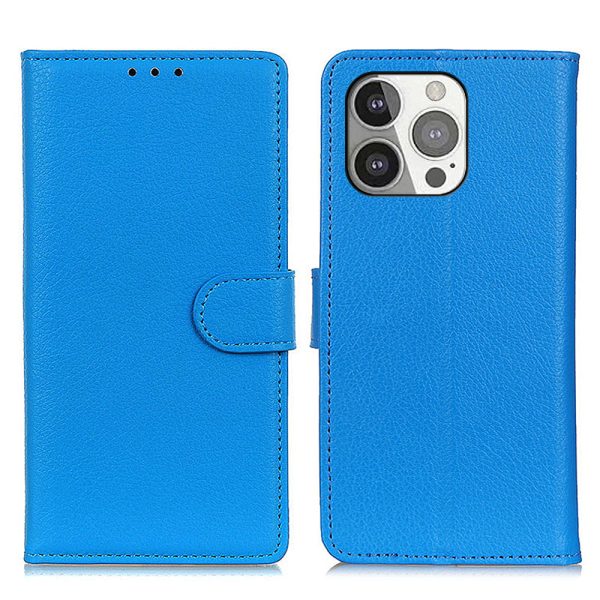 All-round Protection Classic Litchi Texture Leather Wallet Design Stand Case for iPhone 13 Pro 6.1 inch Fashion