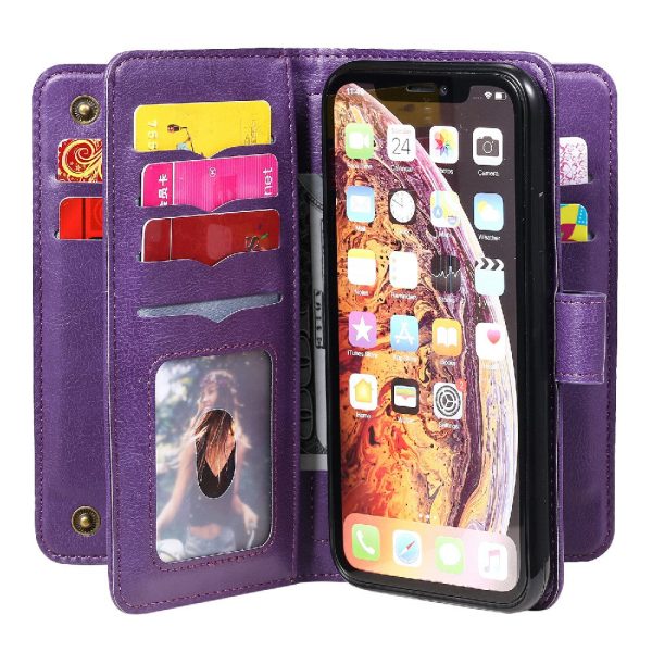 KT Multi-functional Series-1 10 Card Slots Wallet Leather Case Phone Protective Shell Cover with Stand for iPhone XR 6.1 inch Sale