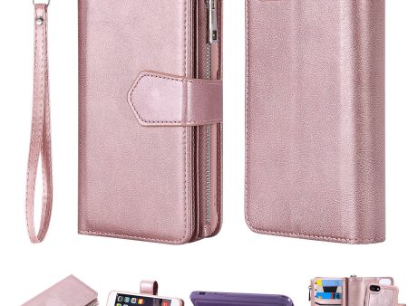 KT Multi-functional Series-4 Detachable 2-in-1 TPU + Zipper Wallet Stand PU Leather Portable Case for iPhone 6s 6 7 SE (2020) SE (2022) 8 4.7 inch For Cheap