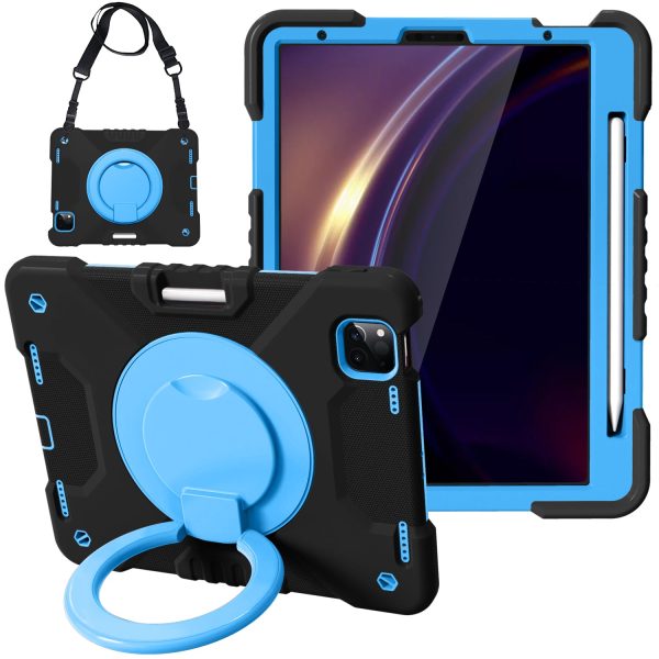 360 Degree Swivel Kickstand Design PC + Silicone Hybrid Tablet Case with Shoulder Strap for iPad Air (2020) Air (2022)   Pro 11-inch (2021) (2020) (2018) Discount