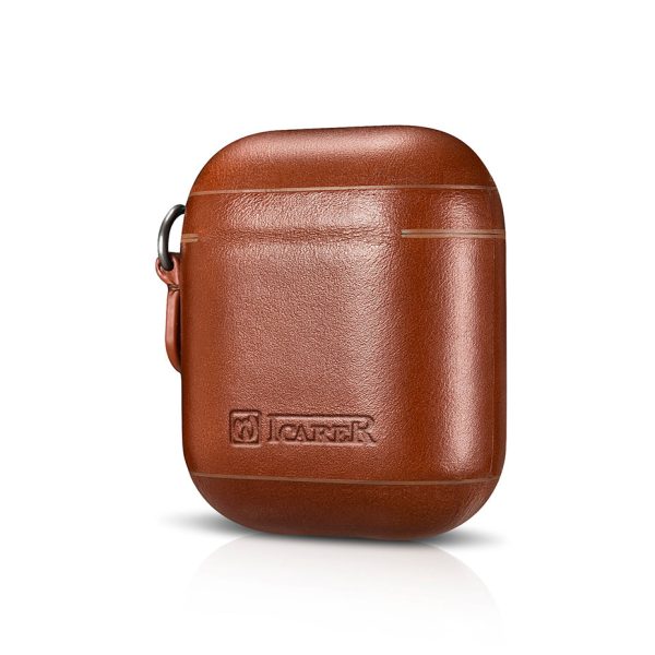 ICARER Cowhide Leather AirPods Case with Strap for Apple AirPods with Wireless Charging Case (2019)   AirPods with Charging Case (2019) (2016) on Sale