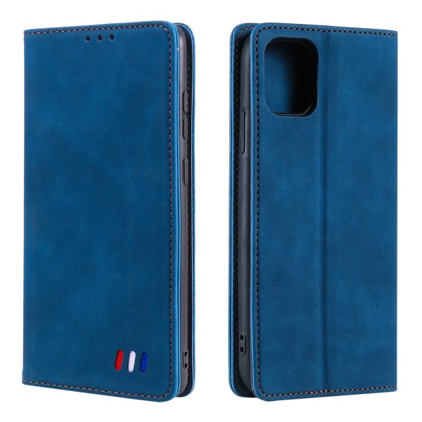 001 Series Auto-absorbed Skin-touch Feeling Leather Full-Protection Wallet Phone Case for iPhone 13 mini 5.4 inch Sale