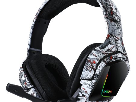 ONIKUMA K20 Camouflage Gaming Headset PS4 Headphones with Microphone Led Light Online now