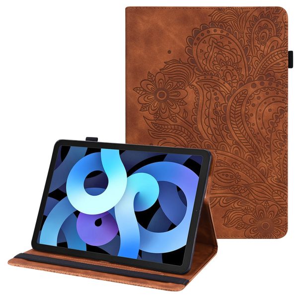 Flower Pattern Leather Tablet Stand Cover with Auto Wake Sleep Function and Card Holder for iPad Air (2020) Air (2022) Sale