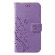 Imprint Butterfly Flower Stand Wallet Leather Cover for iPhone XR 6.1 inch Online Sale