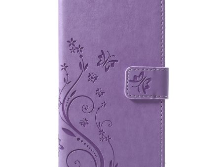 Imprint Butterfly Flower Stand Wallet Leather Cover for iPhone XR 6.1 inch Online Sale