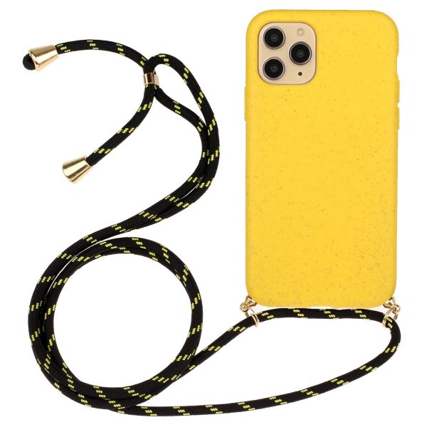 Anti-scratch Protective Phone Cover for iPhone 14 Pro 6.1 inch, Wheat Straw + TPU Case with Adjustable Lanyard Supply