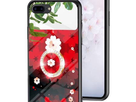 Magic Mirror Series for iPhone 7 4.7 inch 8 4.7 inch SE (2020) SE (2022) Flower Pattern Kickstand Mirror Phone Case Tempered Glass + PC + TPU Hybrid Shell Supply