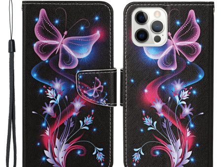 All-around Protection Pattern-Printing Handy Strap Leather Cell Case with Wallet and Stand for iPhone 13 Pro Max 6.7 inch Online Hot Sale