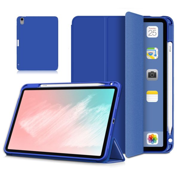 Auto Wake Sleep Litch Skin PU Leather Tri-fold Stand Case with Pencil Holder for iPad Air (2020) Air (2022) Discount