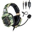 ONIKUMA K8 Camouflage Omnidirectional MIC USB Gaming Headset Wired Headphone Online now