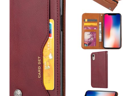 Auto-absorbed Wallet Leather Stand Mobile Phone Shell for iPhone XR 6.1 inch Online Sale