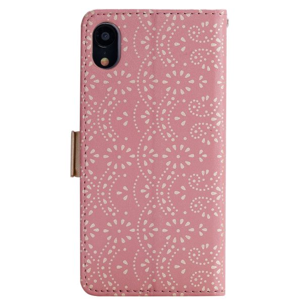 Lace Flower Zipper Leather Wallet Phone Cover for iPhone XR Fashion