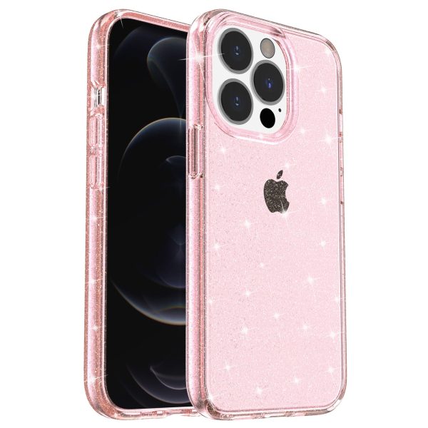 Glittery Powder Smart Phone Case for iPhone 14 Pro 6.1 inch, Anti-drop TPU Edge + PC Back Cover Discount