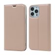 All-around Protection Auto-absorbed Fashion Solid Color Card Slot Shockproof Leather Phone Cover Case with Stand for iPhone 13 Pro 6.1 inch Supply