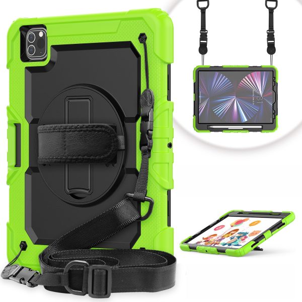 Rugged Heavy Duty PC + Silicone Shockproof 360Â° Rotating Kickstand Cover with Handle Hand Grip and Shoulder Strap for iPad Pro 11-inch (2021) Online