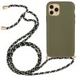 Anti-scratch Protective Phone Cover for iPhone 14 Pro 6.1 inch, Wheat Straw + TPU Case with Adjustable Lanyard Supply