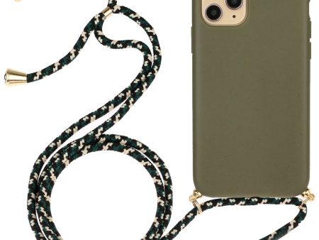 Anti-scratch Protective Phone Cover for iPhone 14 Pro 6.1 inch, Wheat Straw + TPU Case with Adjustable Lanyard Supply