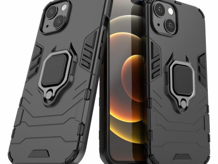 Anti-drop 2-in-1 PC TPU Hybrid Case with Ring Holder Kickstand for iPhone 13 6.1 inch For Cheap