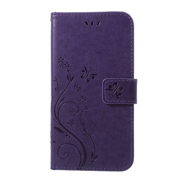 Imprint Butterfly Flower Stand Wallet Leather Cover for iPhone XR 6.1 inch Online Sale