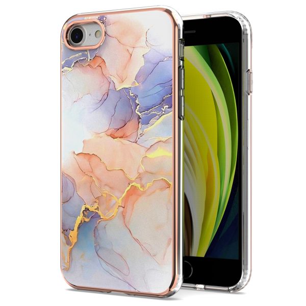 A Series 2.0mm IMD Electroplated Frame TPU Phone Back Case Cover for iPhone 7 4.7 inch 8 4.7 inch SE (2020) SE (2022) on Sale