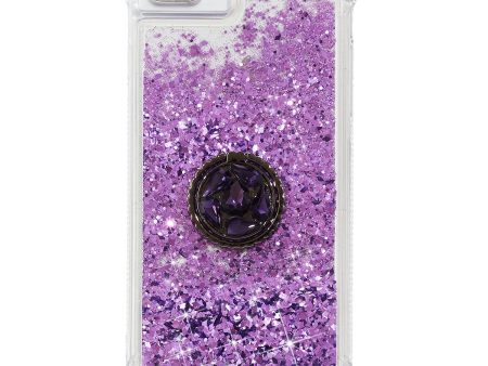 Glitter Powder Quicksand Rhinestone Decor Kickstand TPU Phone Shell for iPhone 6 Plus 6s Plus 7 Plus 8 Plus Sale